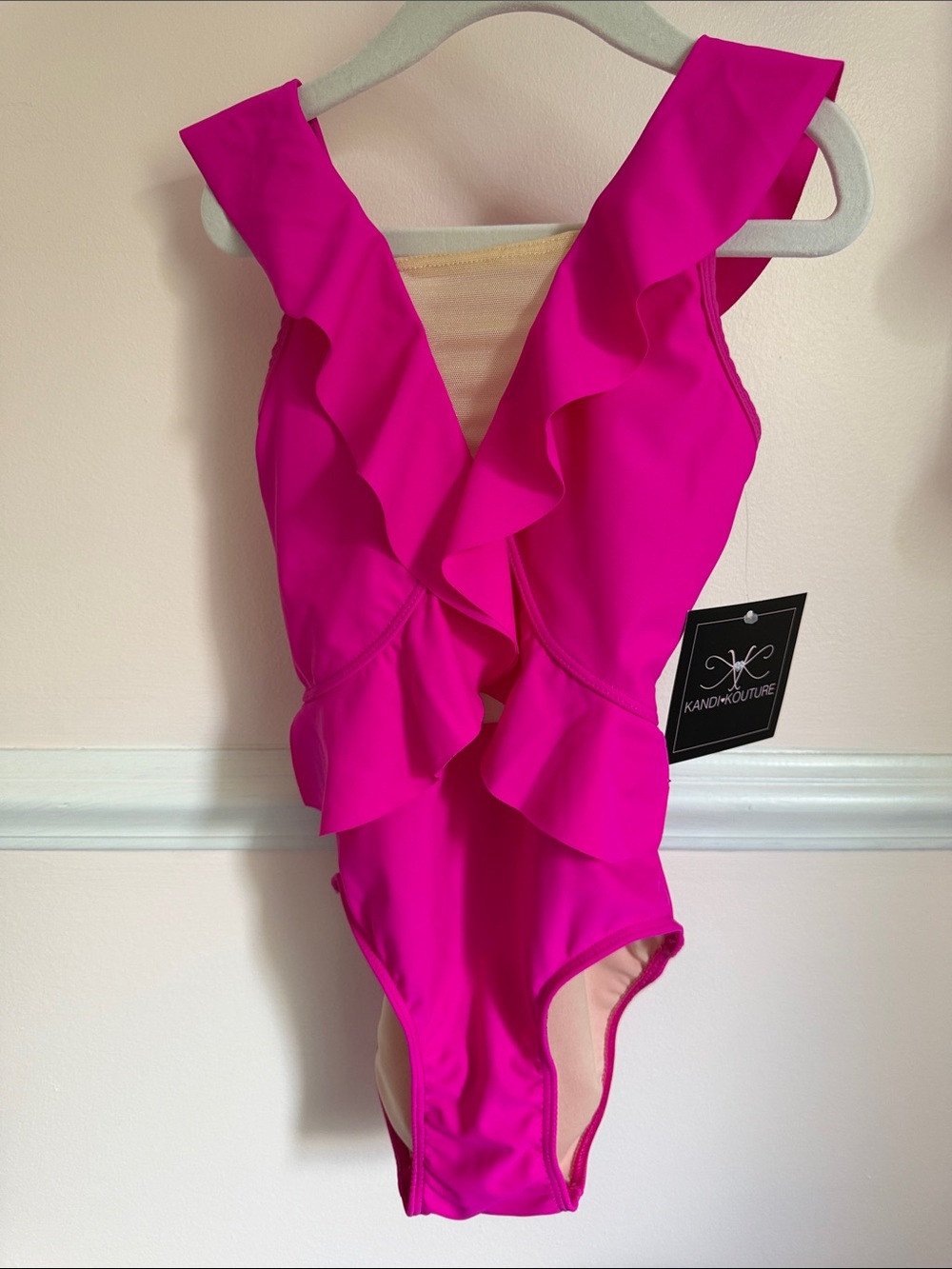 KANDI KOUTURE BELLA RUFFLE LEOTARD - FUCHSIA